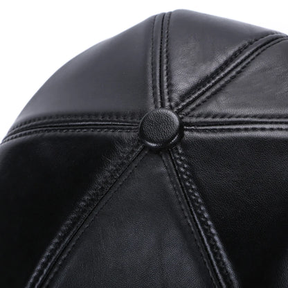 2026 Hot Sale Real Sheep Leather Berets Man Black Casual Duckbill Hats
