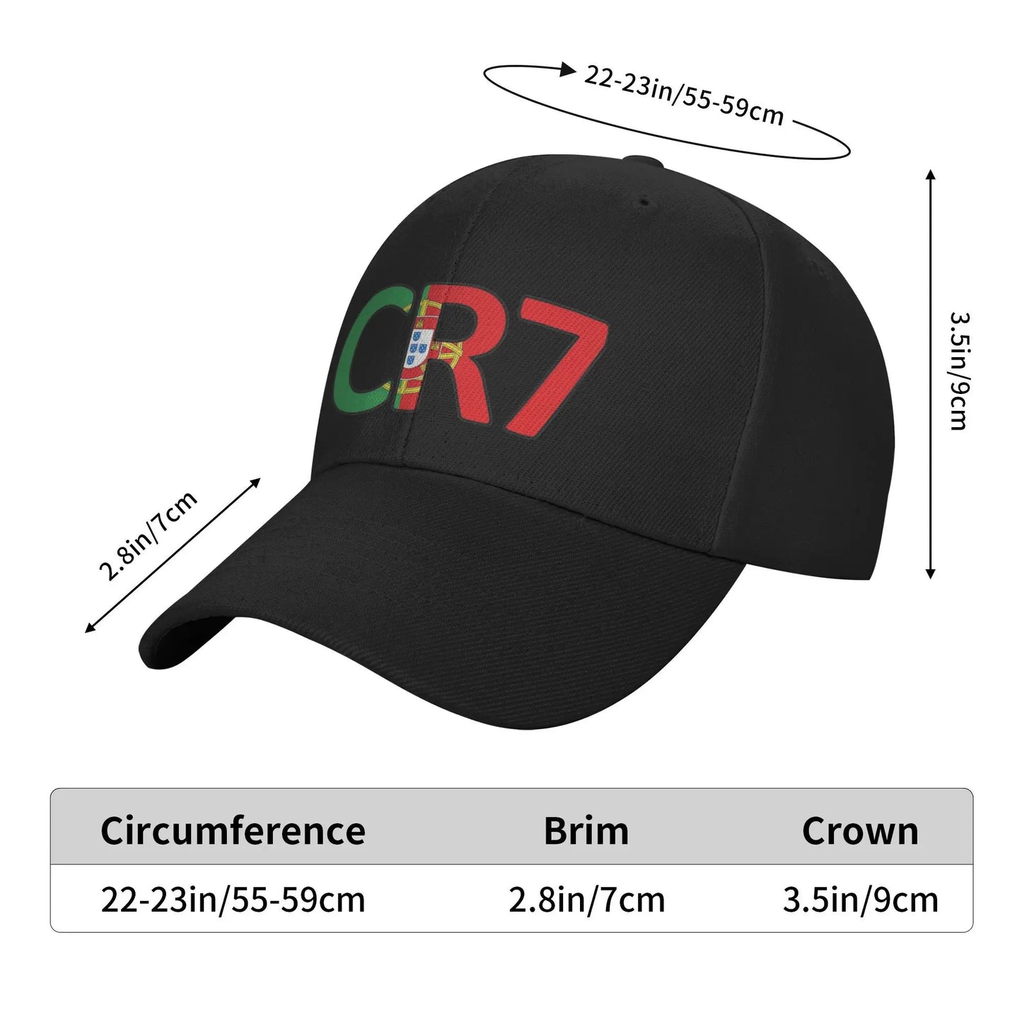 Adult CR7 Ronaldo Soccer Legend Hats Outdoor Baseball Cap