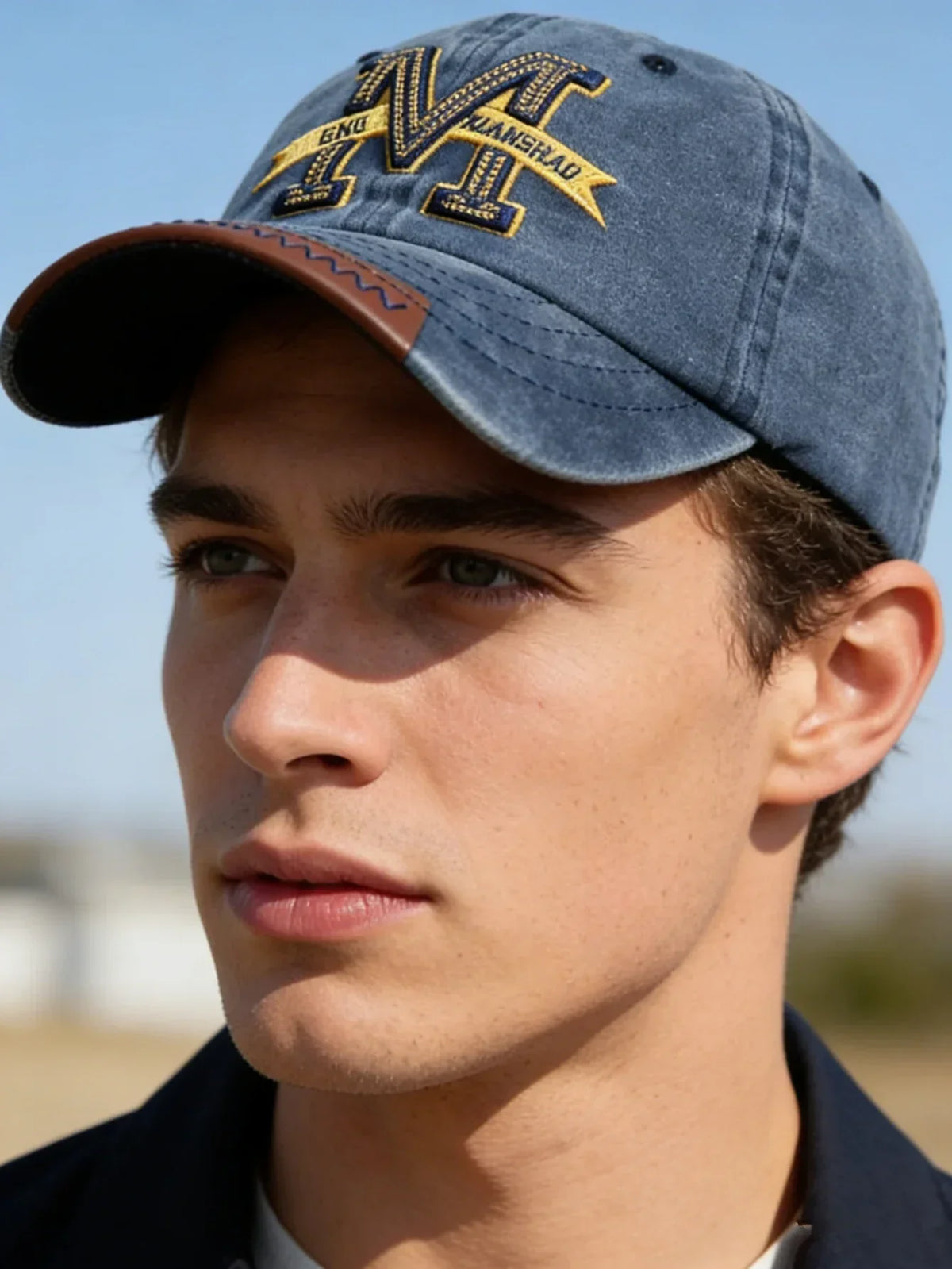 Unisex Baseball Cap M Letter Embroidery Dad Hat Women Men Outdoor Washed Cotton Cap