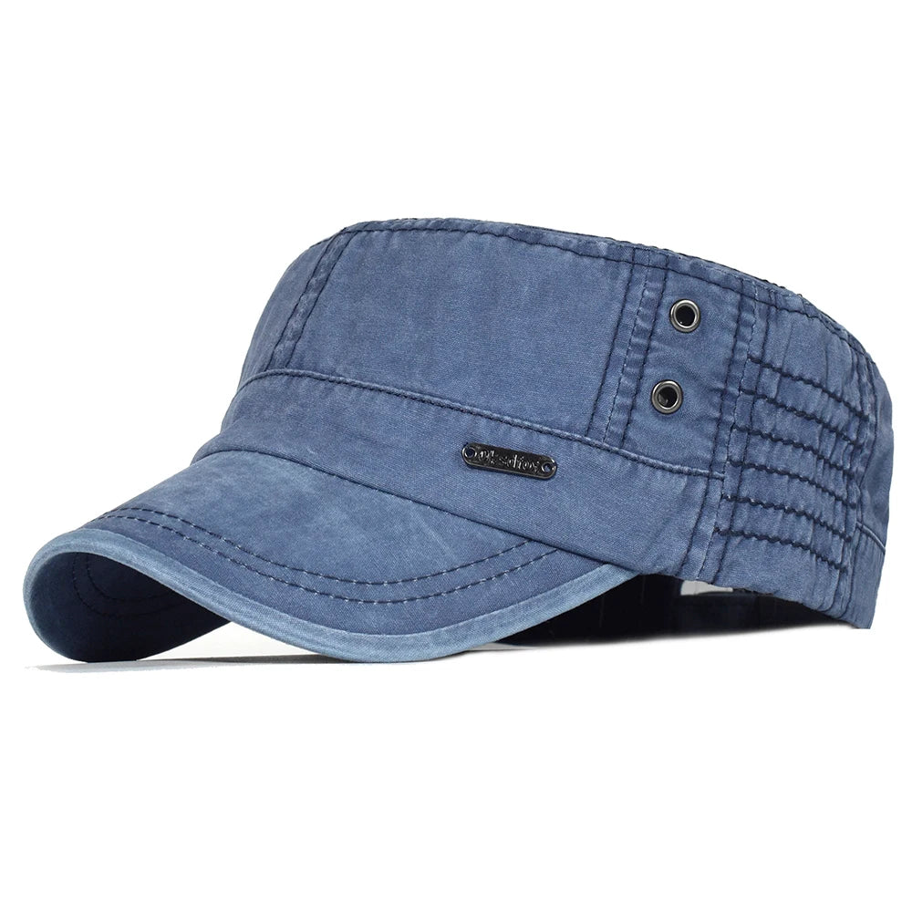 Four Seasons Washed Cotton Flat Caps Men Women