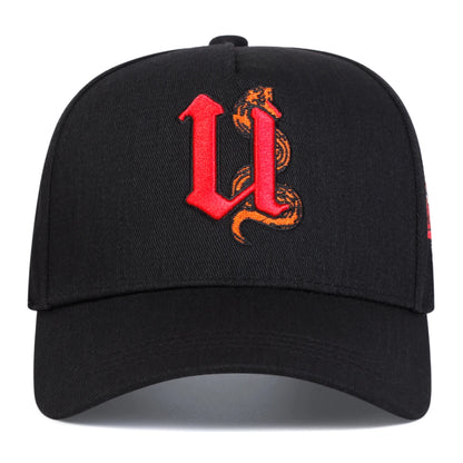 Unisex U Letter Snake Embroidery Baseball Caps Spring Autumn