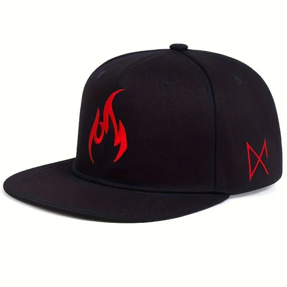 Unisex Flame Embroidery Hip-hop Hats Spring Autumn