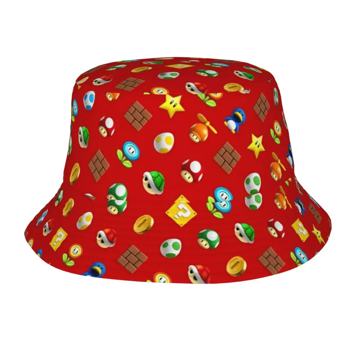 Street Princess Peach Lovely Bucket Hat Girl Outdoor Sports M-Mariod Fisherman Cap