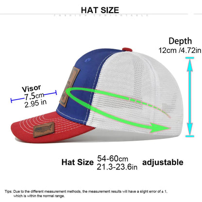 Spring Summer Leather Mesh Baseball Cap Men Women