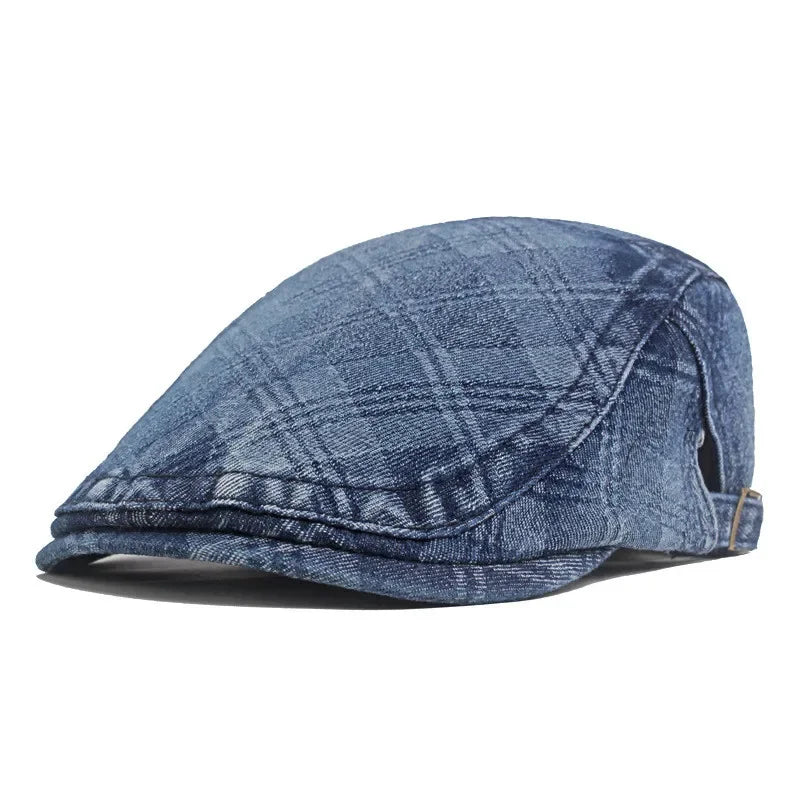 Four Seasons Cotton Geometric Print Newsboy Caps