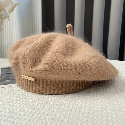Women's Fashion Beret, Solid Color, Breathable & Elastic