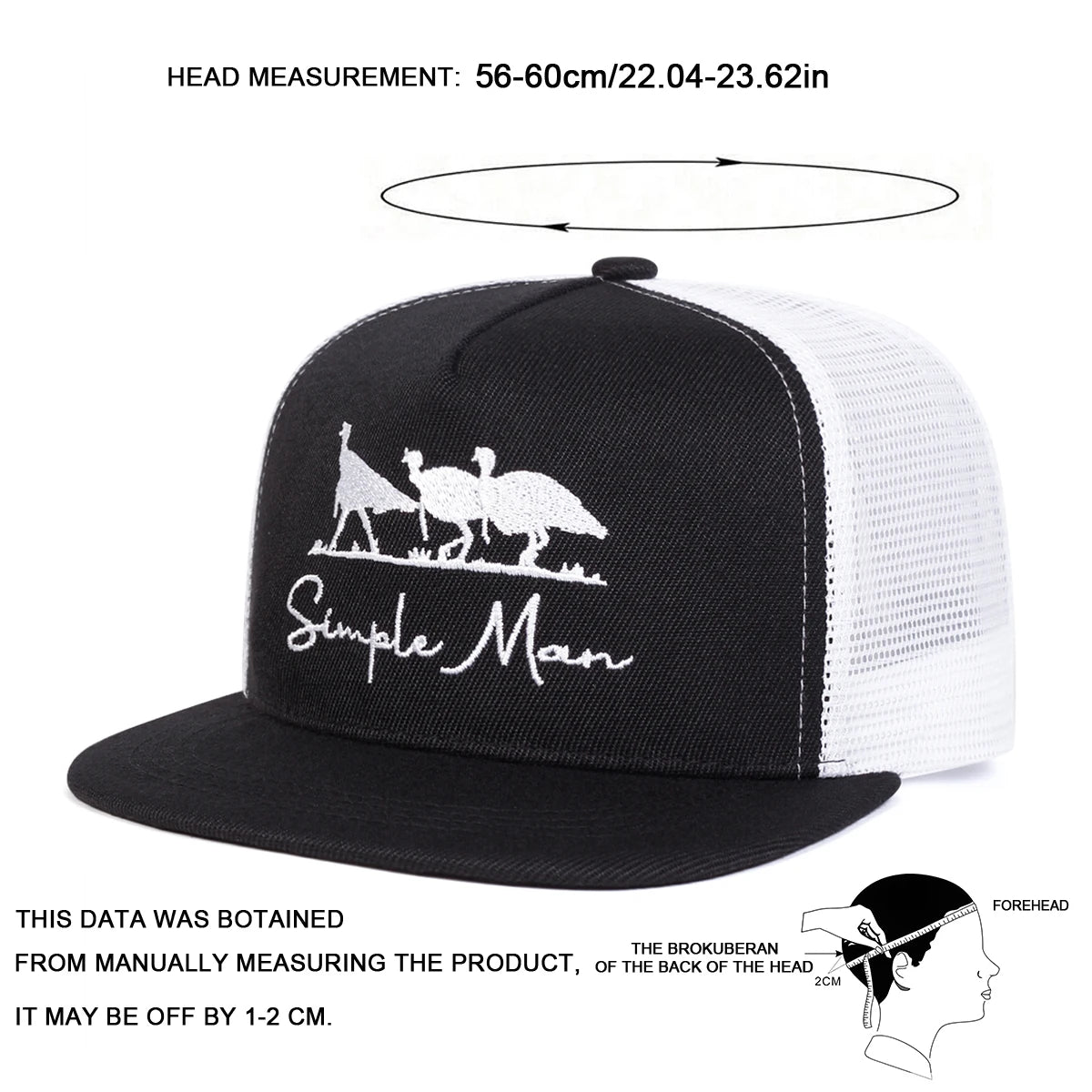 Unisex Simple Man Letter Embroidery Hip-hop Net Hats Spring Summer Snapback Cap