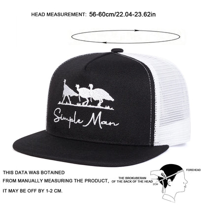 Unisex Simple Man Letter Embroidery Hip-hop Net Hats Spring Summer Snapback Cap
