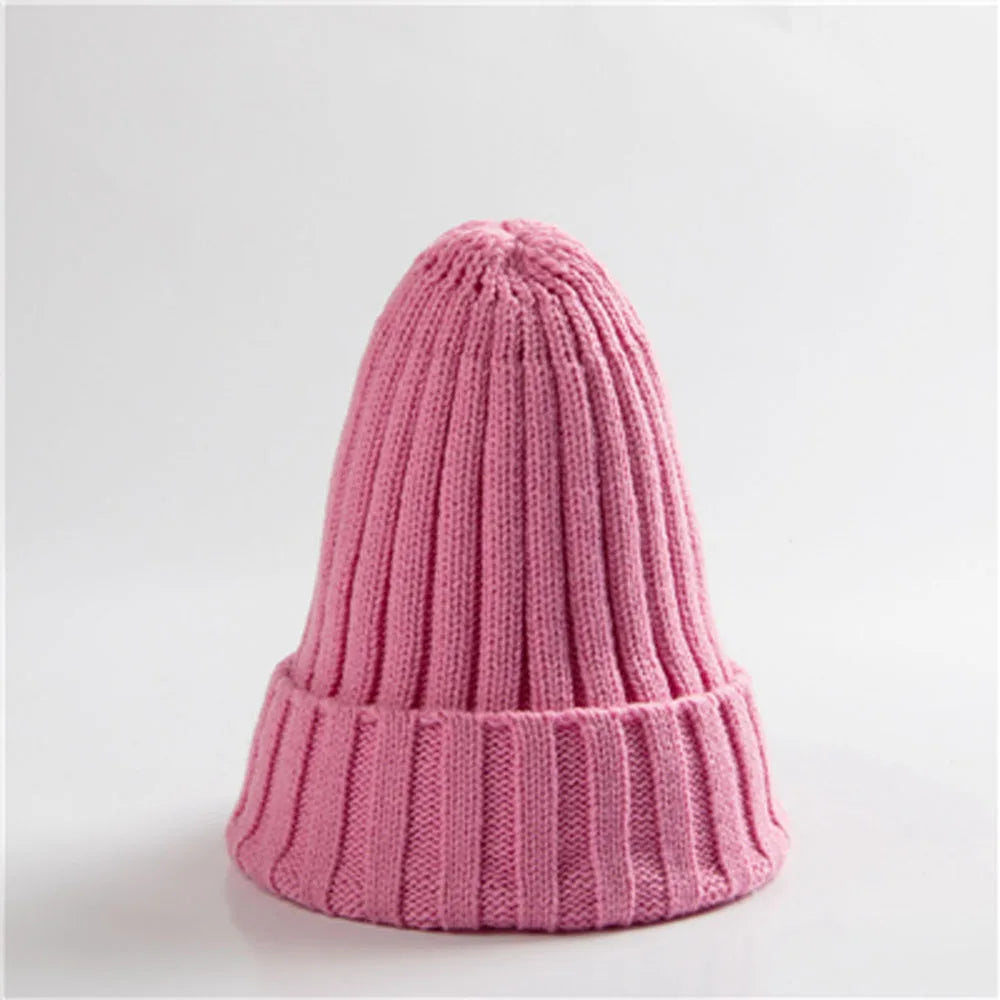 Knitted  Solid Edge Curl Colored Woolen Men's And Women's