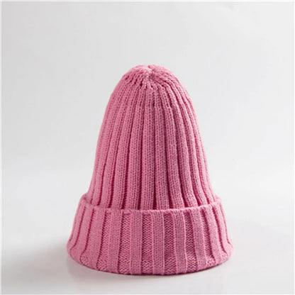 Knitted  Solid Edge Curl Colored Woolen Men's And Women's