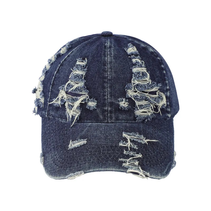 American Retro Washed Denim Distressed Baseball Cap