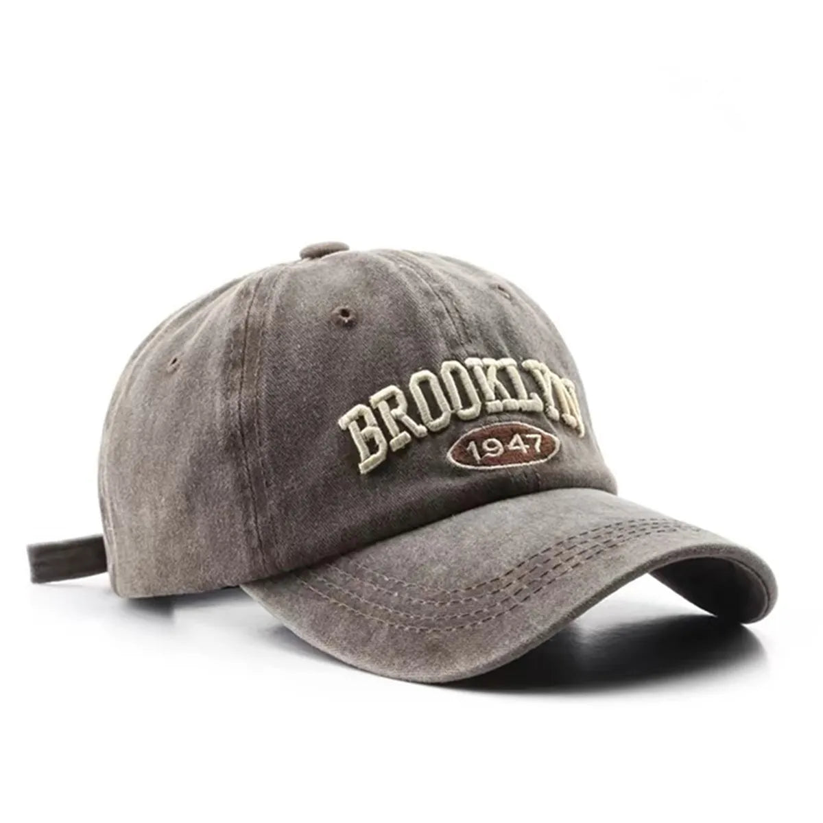 Male Vintage Letter Embroidered Duckbill Cap for Outdoor Travel Baseball Cap