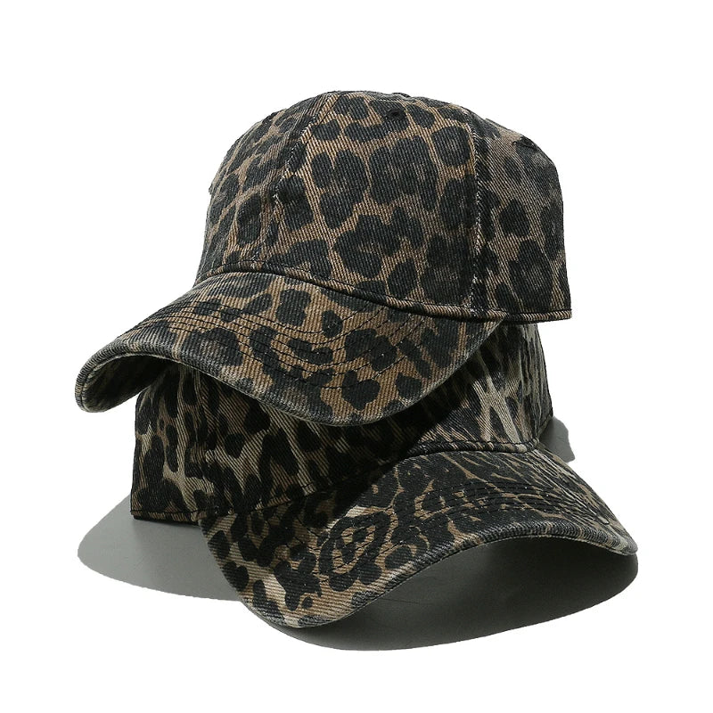 New Four Seasons Cap Women Outdoor Shade Leopard Print Baseball Cap Men
