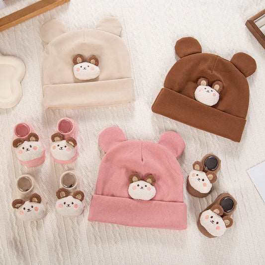 Autumn Winter Cute Bear Baby Turban Hats