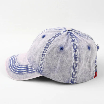 New Custom Logo Unisex Baseball Cap Vintage Distressed Washed Cotton