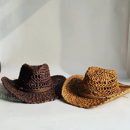 Western Straw Cowboy Hat Natural Grass Straw Hat
