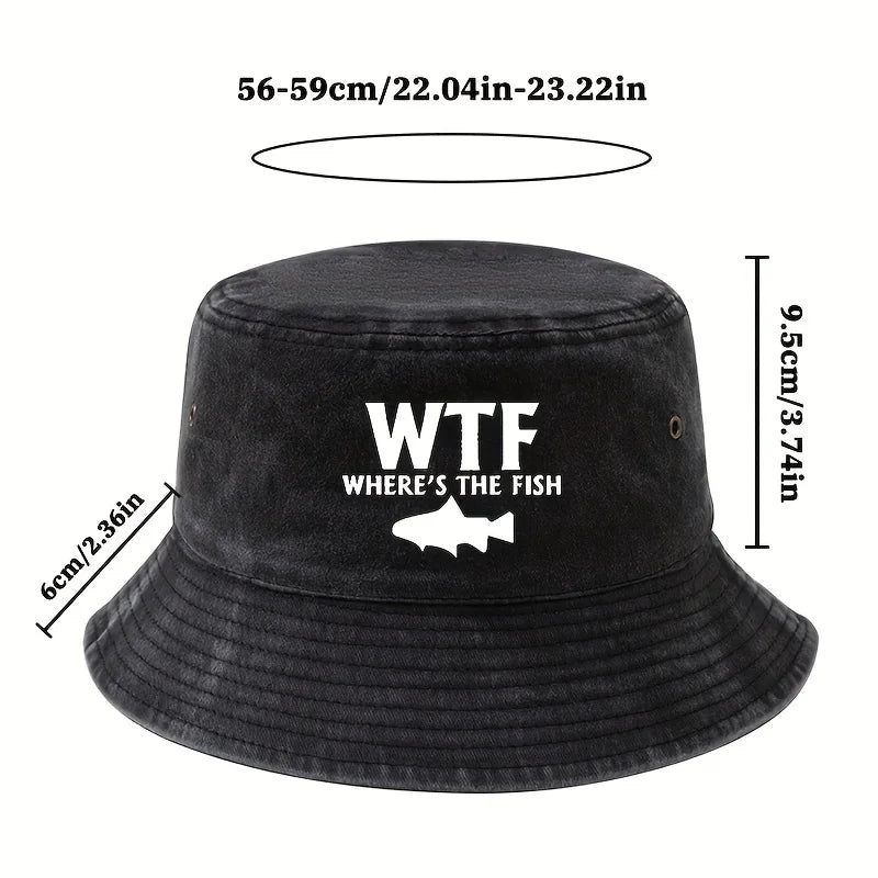 Male and Female Outdoor Fishing Fisherman Hat Where's The Fish Print