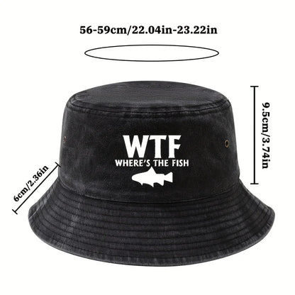 Male and Female Outdoor Fishing Fisherman Hat Where's The Fish Print