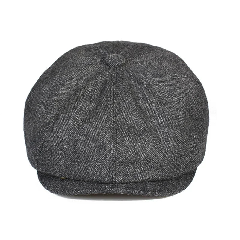 Men Street Bonnet 55% Wool Beret Sheepskin Camel/Grey Male Thin Hats