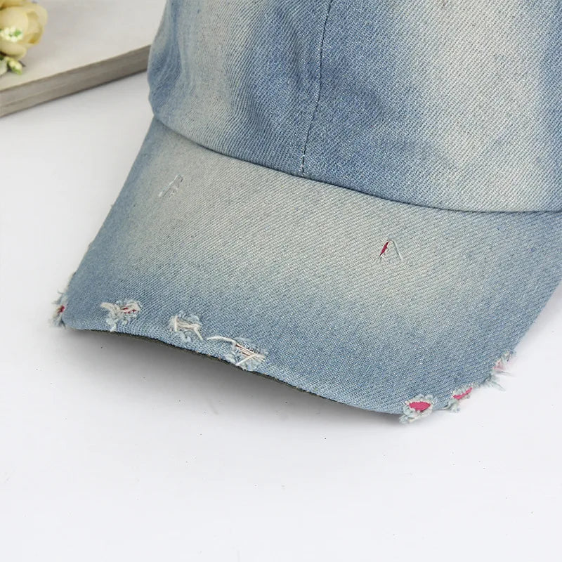 Men's And Women's Baseball Caps Washed Denim Hats