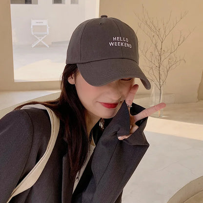 Embroidery Letter Baseball Cap Women Men Casual Peaked Caps