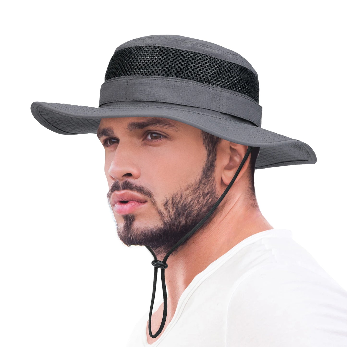 Men Breathable Cowboy Boonie Hat