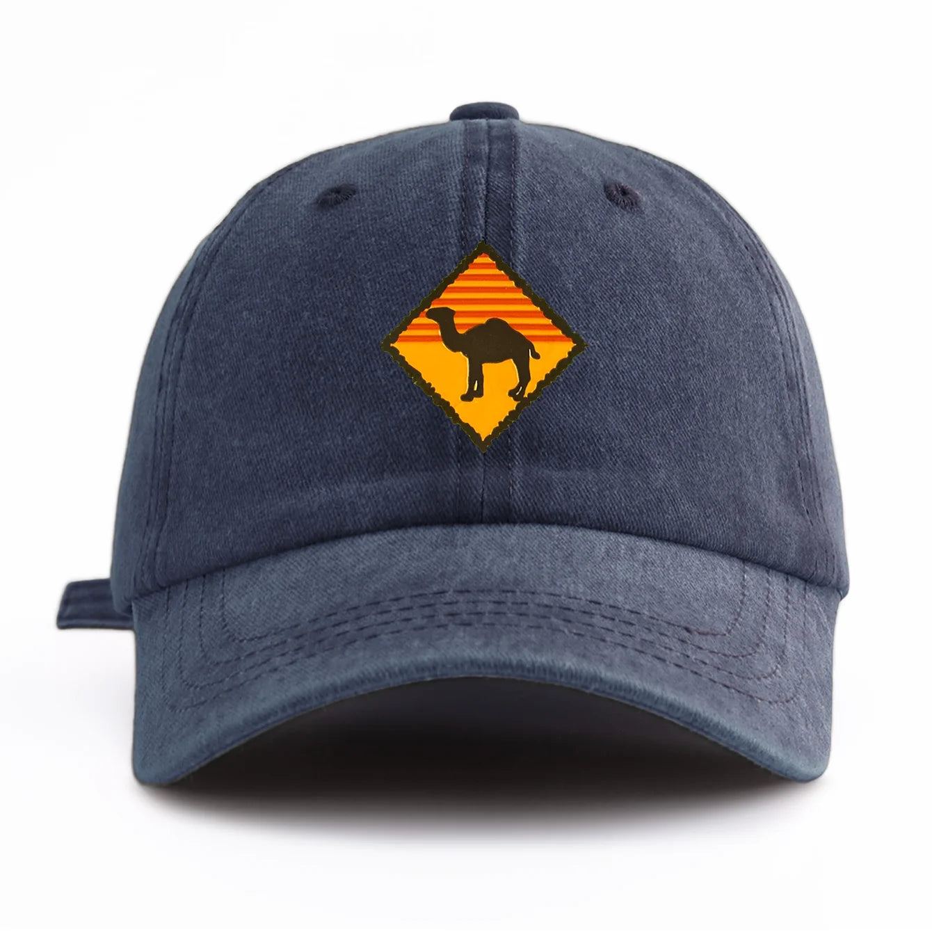 Camel Print Washed Baseball Cap For Adults, Minimalist Retro Style Casual Soft