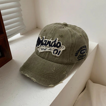 Hip Hop Holes Baseball Hat For Men Women Retro Washed Cotton Peaked Cap