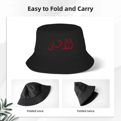 Al Ahly Name In Arabic Bucket Hat Military Cap Man Beach Outing Hat Beach Icon Woman Hats Men's