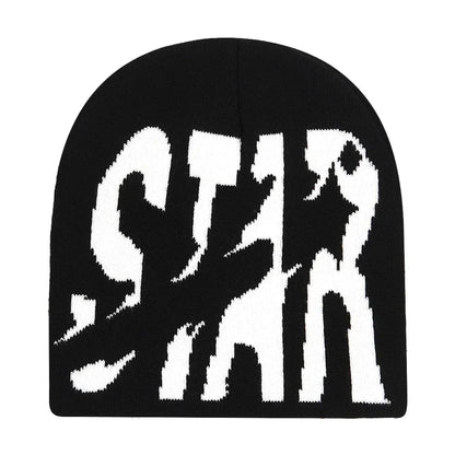 Y2K Letter Knitted Winter Autumn Beanie Cap Men Women
