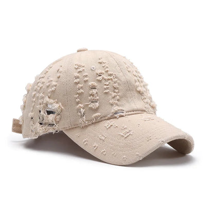 Spring Soft-Top Washed Distressed Curved Brim Baseball Cap