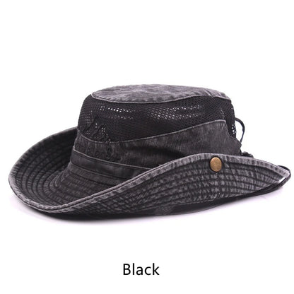 New Outdoor Bucket Hat Men Summer Breathable Panama Cap
