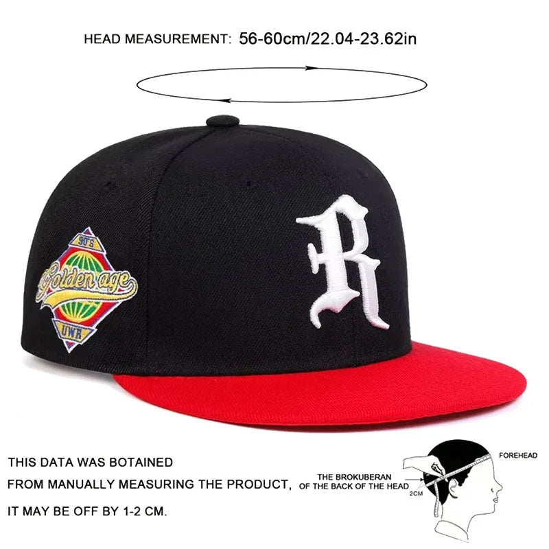 Unisex R Letter Side Planet Embroidery Hip Hop Hats Autumn Adjustable Casual Outdoor Sunscreen Hat