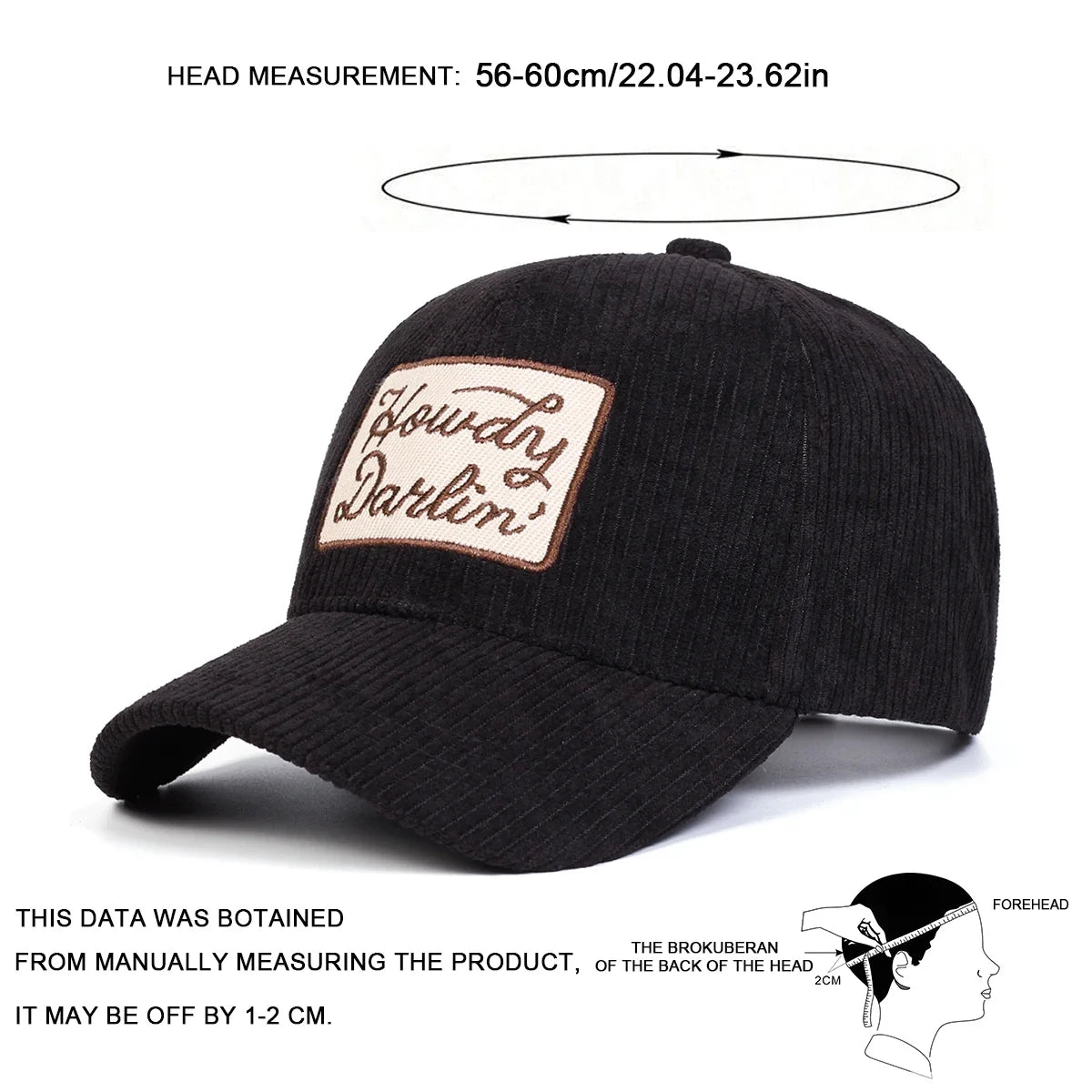 Corduroy Baseball Caps Spring Autumn Outdoor Adjustable