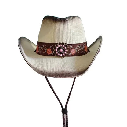 Woven Hard Summer Sapphire Accessories Neutral Cowboy Hat