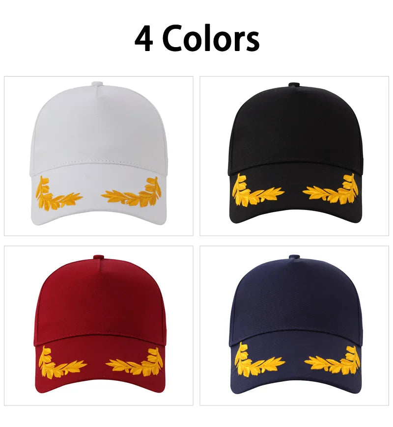 Customized Logo Printed Men Baseball Cap Casual Cap Wheat Ear Solid Color Snap Cap Sports Cap