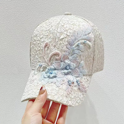 Spring And Summer Lace Appliqué Baseball Cap For Women