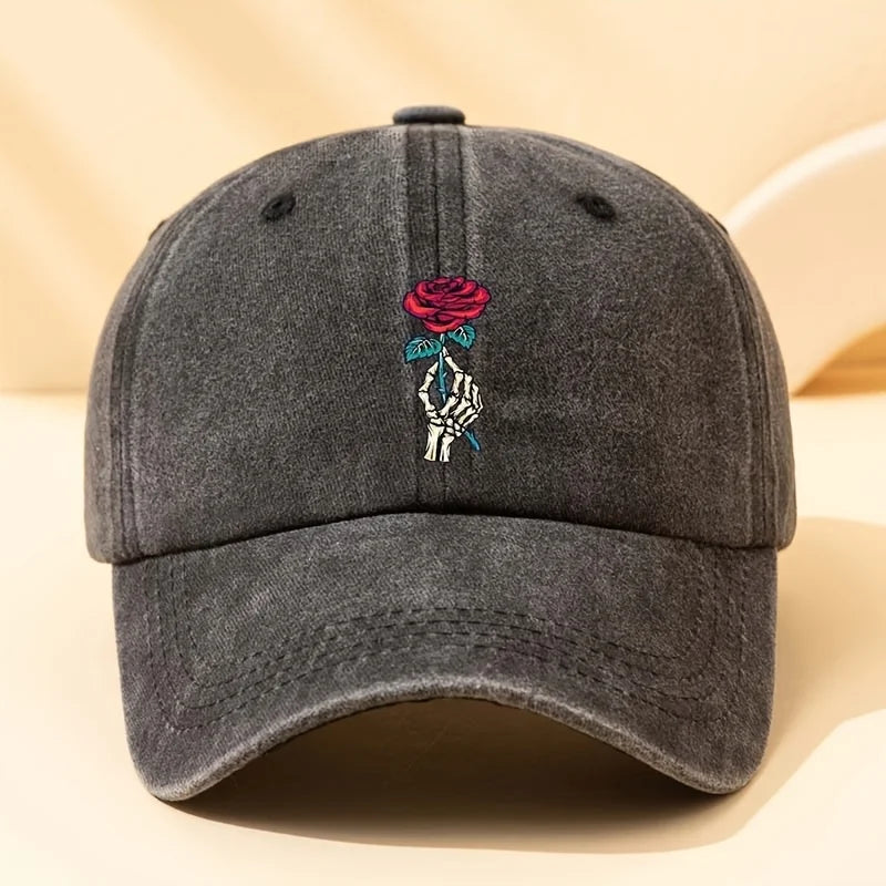 Fashionable Rose Printed Baseball Cap