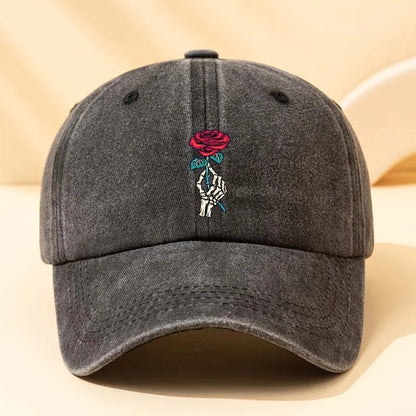 Fashionable Rose Printed Baseball Cap
