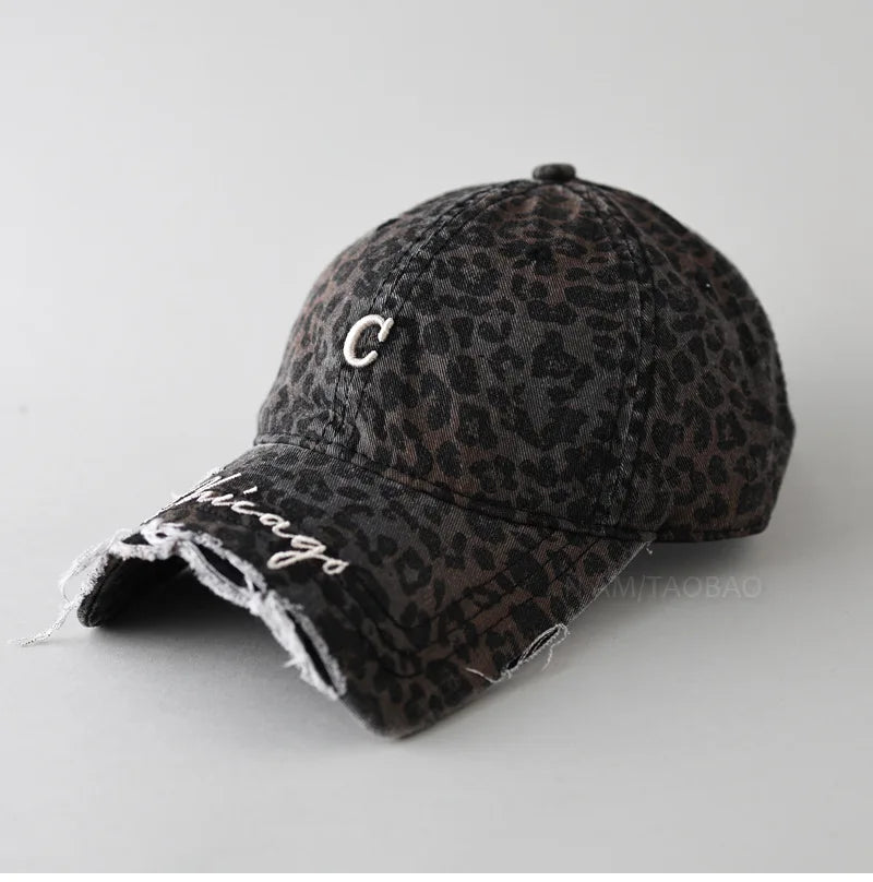 Washed Denim Baseball Cap Unisex Chicago