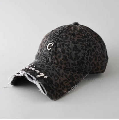 Washed Denim Baseball Cap Unisex Chicago