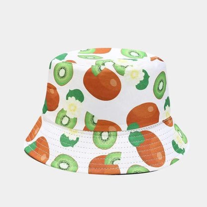 Four Seasons Cotton Fruit Pattern Print Bucket Hat