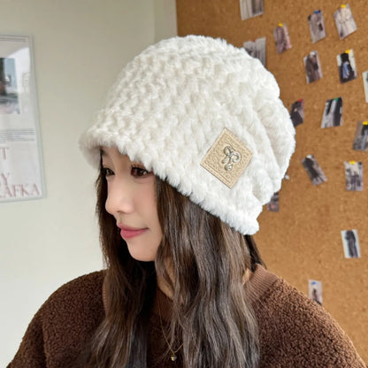 Warm Beanie Fashionable Pile Hat Leopard Print Plush Hat