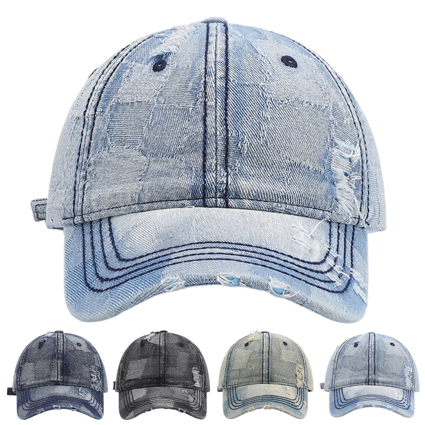 Denim Short Brim Baseball Cap For Men And Women