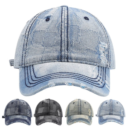 Denim Short Brim Baseball Cap For Men And Women
