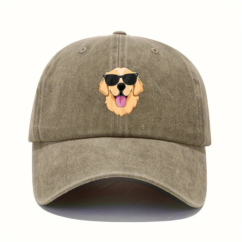 Fun Dog Print Baseball Cap with All Season Sun for Men and Women