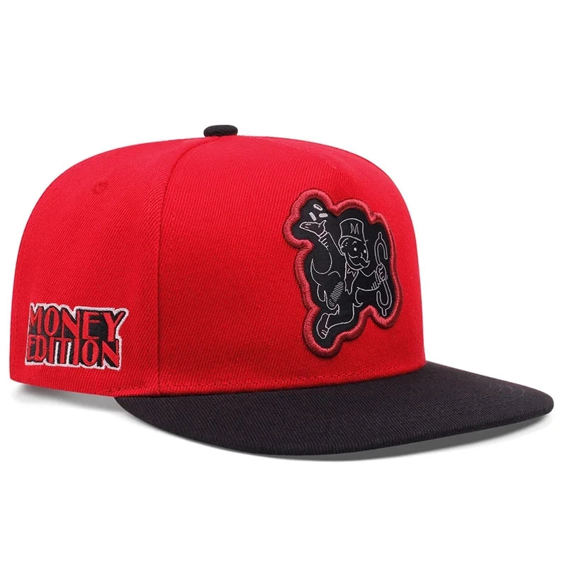 Fashion Hip Hop Hats Men Women Playing Card Money Embroidered Baseball Cap