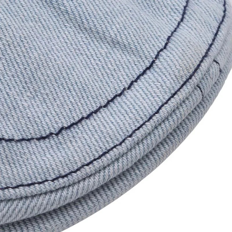 Men Women Casual Unisex Jeans Beret Hat