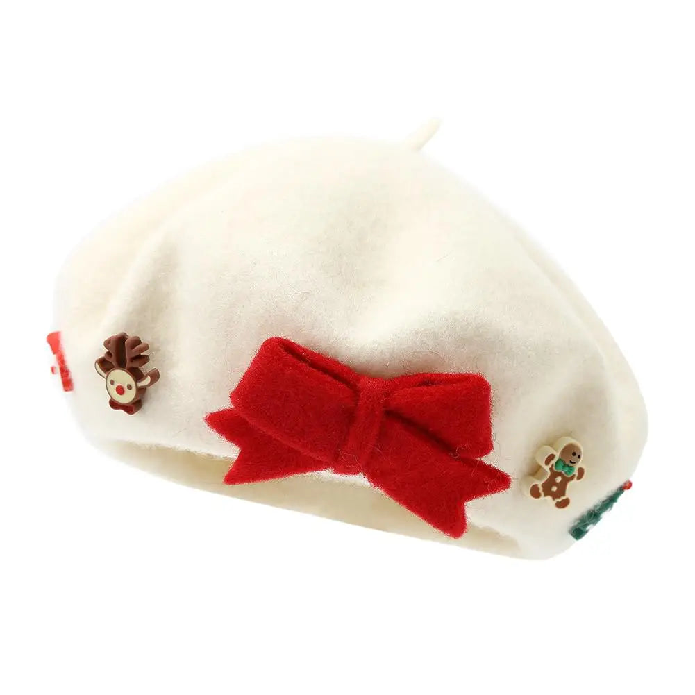 Fashion Christmas Beret Hat Red Green Sweet Christmas Beret Hat