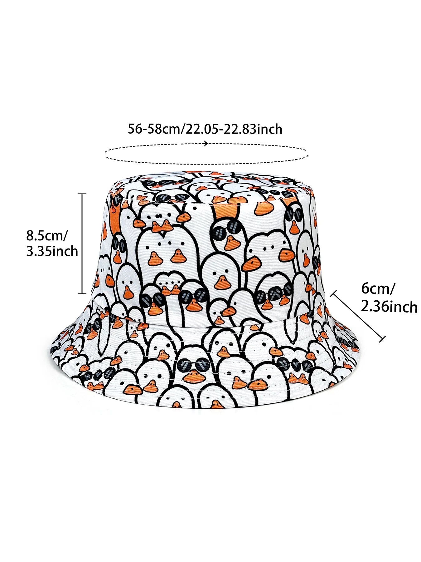 Fashionable Little White Goose Bucket Hat Suitable for Outdoor Activities, Multifunctional Fisherman Hat Suitable for Both Men and Women